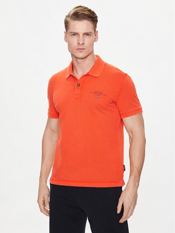 Napapijri Napapijri Тениска с яка и копчета Elbas NP0A4GDL Оранжев Regular Fit