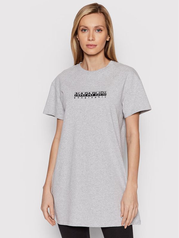 Napapijri Napapijri Тишърт S-Box W Long 3 NP0A4GDE7951 Сив Relaxed Fit