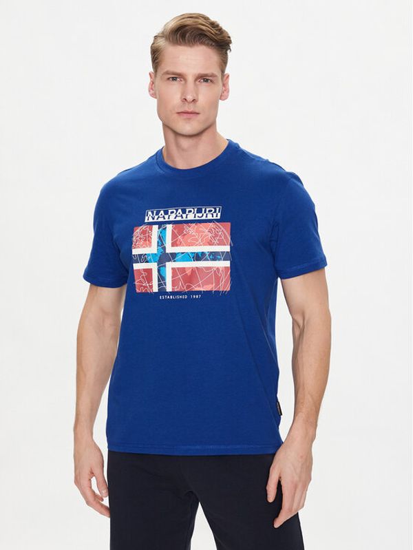 Napapijri Napapijri Тишърт S-Guiro NP0A4H22 Син Regular Fit