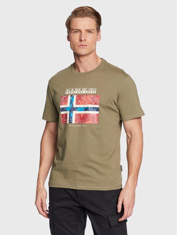 Napapijri Napapijri Тишърт S-Guiro NP0A4H22 Зелен Regular Fit