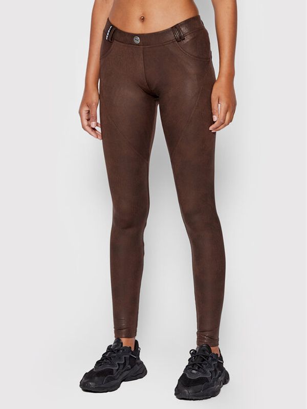 NEBBIA NEBBIA Текстилни панталони Leather Look Bubble 538 Кафяв Slim Fit