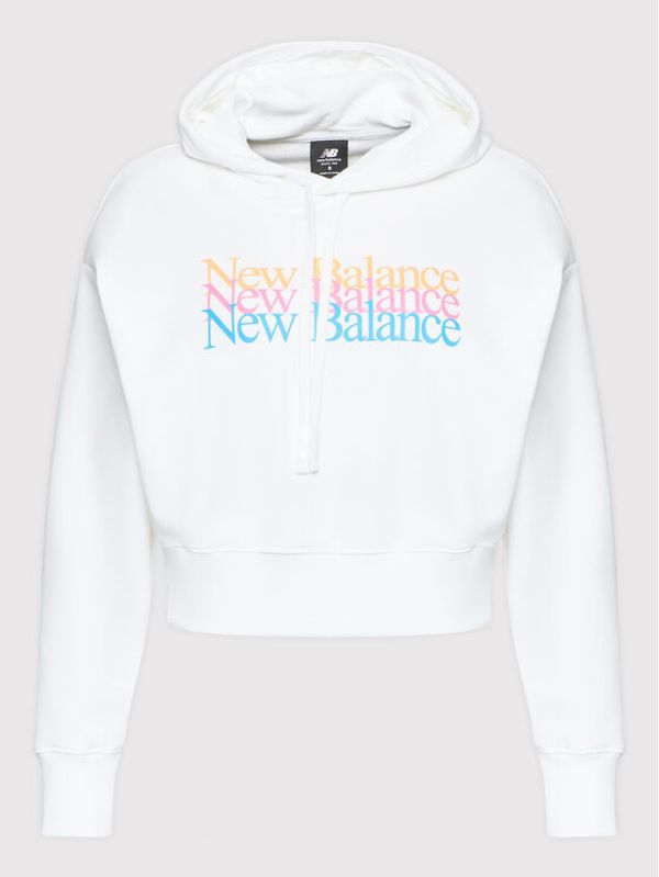 New Balance New Balance Суитшърт Essential WT21509 Бял Relaxed Fit