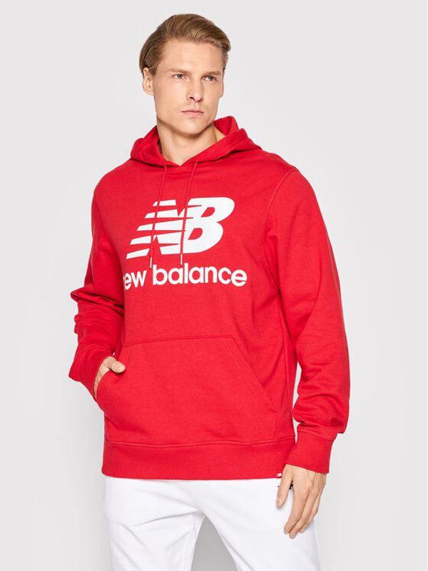 New Balance New Balance Суитшърт Essentials Stacked Logo MT03558 Червен Relaxed Fit