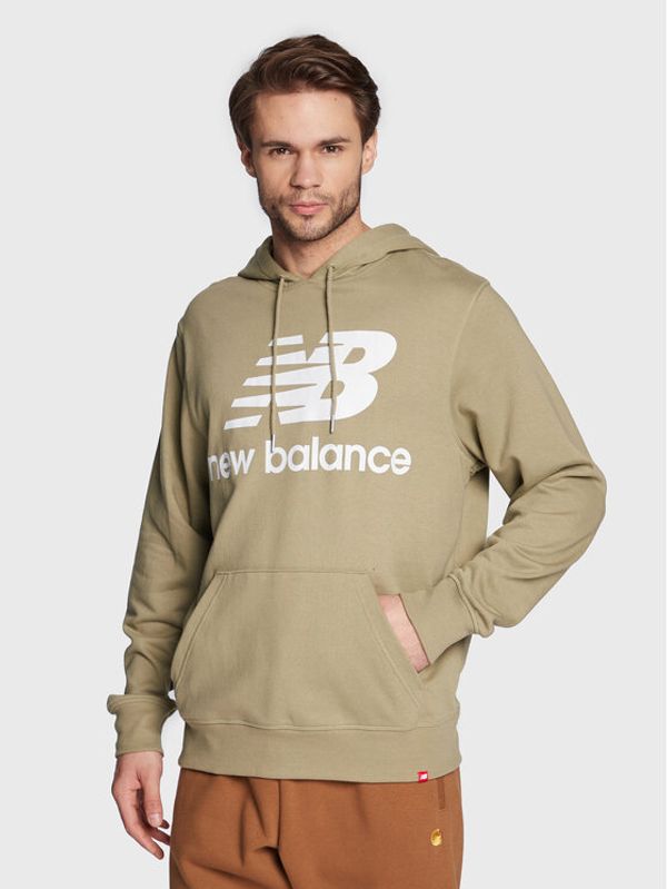 New Balance New Balance Суитшърт Essentials Stacked Logo MT03558 Зелен Relaxed Fit