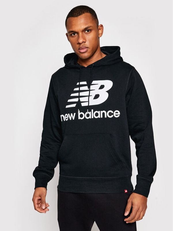 New Balance New Balance Суитшърт Essentials Stacked Logo Po MT03558 Черен Athletic Fit
