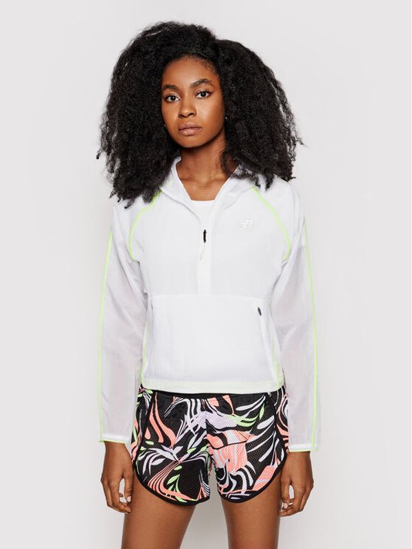 New Balance New Balance Суитшърт от техническо трико WJ01268 Бял Relaxed Fit