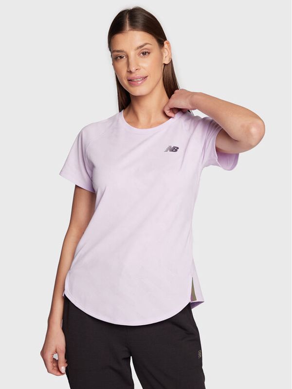 New Balance New Balance Тениска от техническо трико Q Speed WT23281 Виолетов Athletic Fit