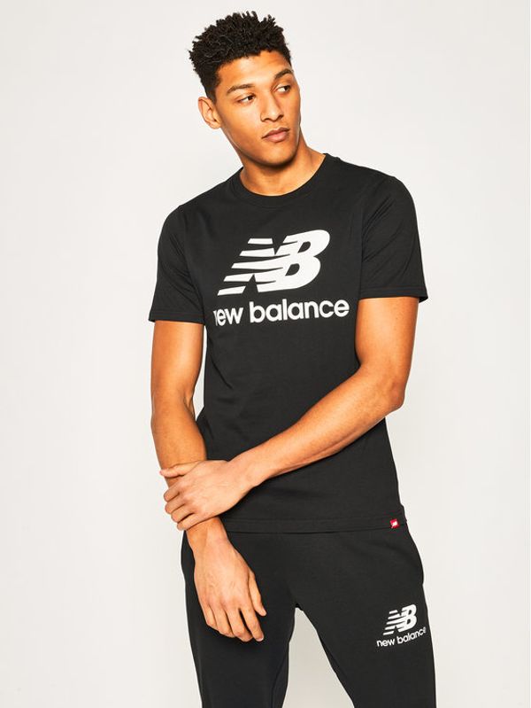 New Balance New Balance Тишърт Essentials Stacked Logo Tee MT01575 Черен Athletic Fit