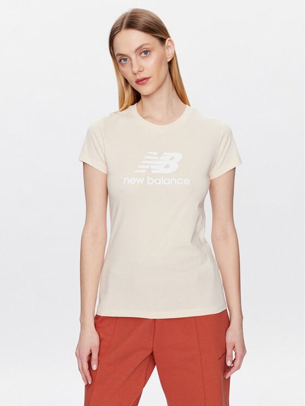 New Balance New Balance Тишърт Essentials Stacked Logo WT31546 Бежов Athletic Fit