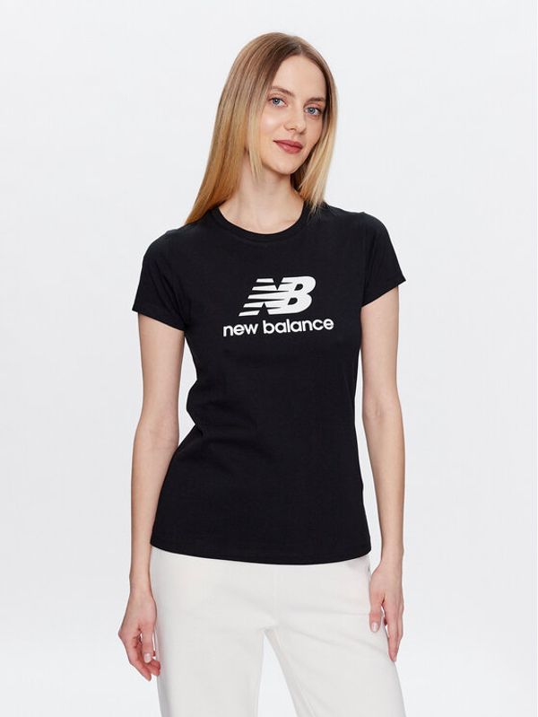 New Balance New Balance Тишърт Essentials Stacked Logo WT31546 Черен Athletic Fit
