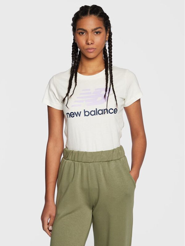New Balance New Balance Тишърт Essentials Stacked Logo WT91546 Екрю Athletic Fit