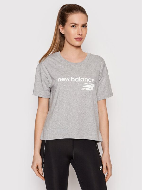 New Balance New Balance Тишърт Stacked WT03805 Сив Relaxed Fit