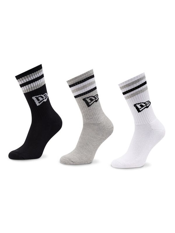 New Era New Era Комплект 3 чифта дълги чорапи мъжки Retro Stripe Crew 13113629 Цветен