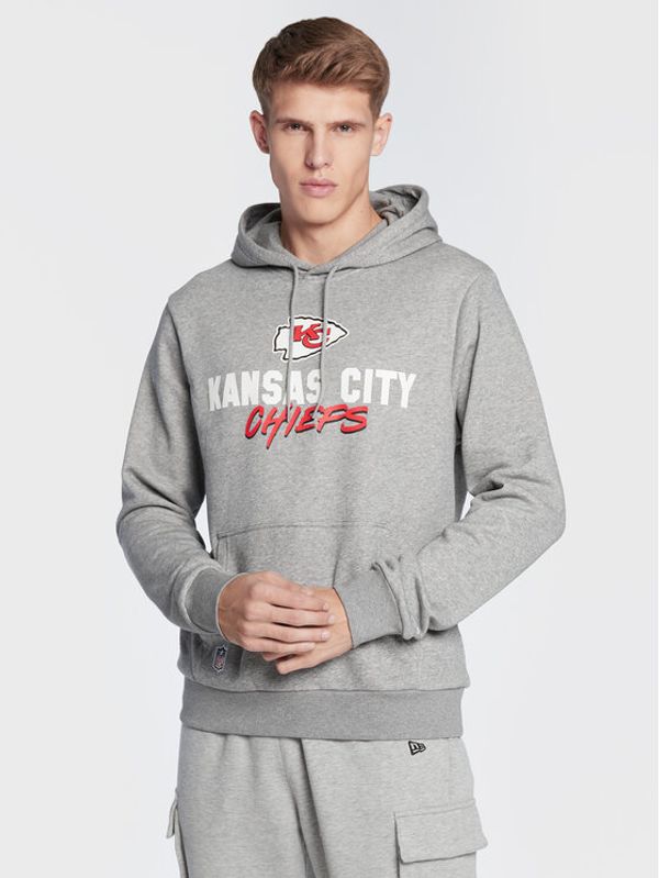 New Era New Era Суитшърт Kansas City Chiefs NFL Script 60284651 Сив Regular Fit