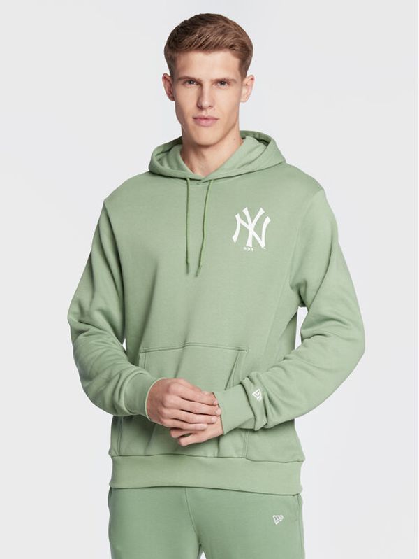 New Era New Era Суитшърт New York Yankees League Essential 60284760 Зелен Relaxed Fit
