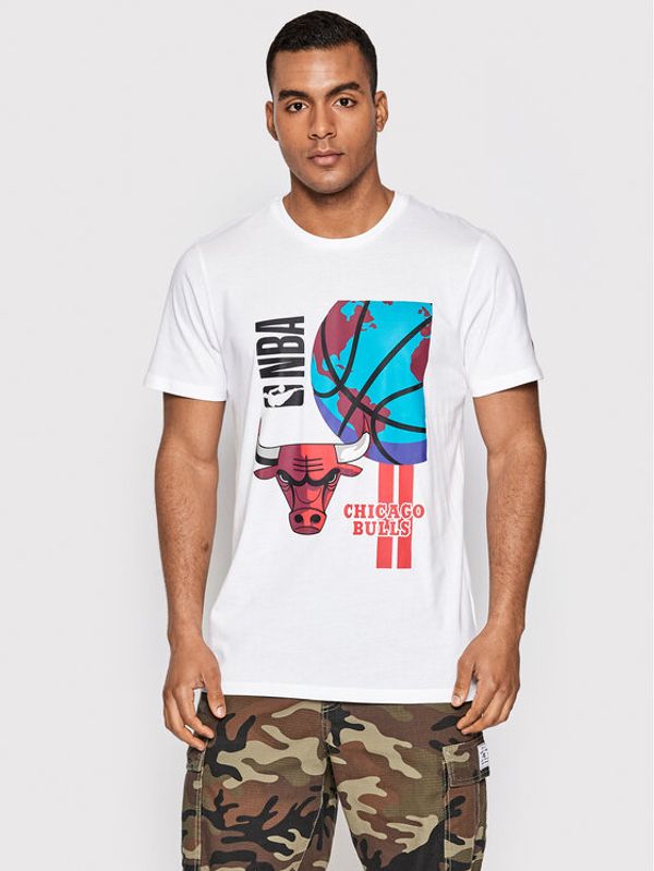 New Era New Era Тишърт Chicago Bulls NBA Globe 13083917 Бял Regular Fit
