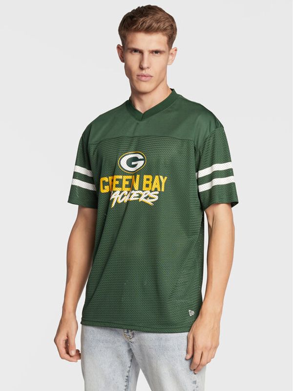 New Era New Era Тишърт Green Bay Packers NFL Script 60284670 Зелен Relaxed Fit