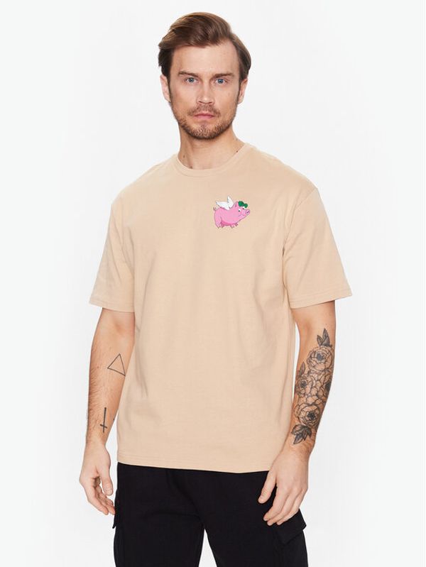 New Era New Era Тишърт Lucky Pig Character 60332260 Бежов Oversize