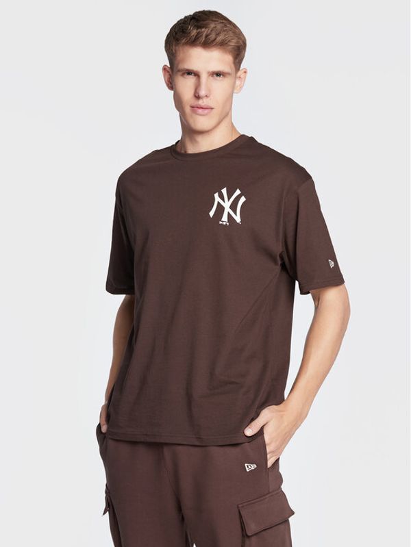 New Era New Era Тишърт New York Yankees League Essential 60284727 Кафяв Oversize