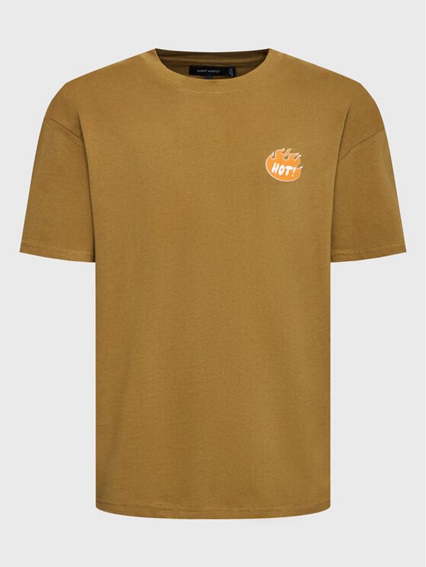 Night Addict Night Addict Тишърт MTS-NA149FLAMES Кафяв Relaxed Fit