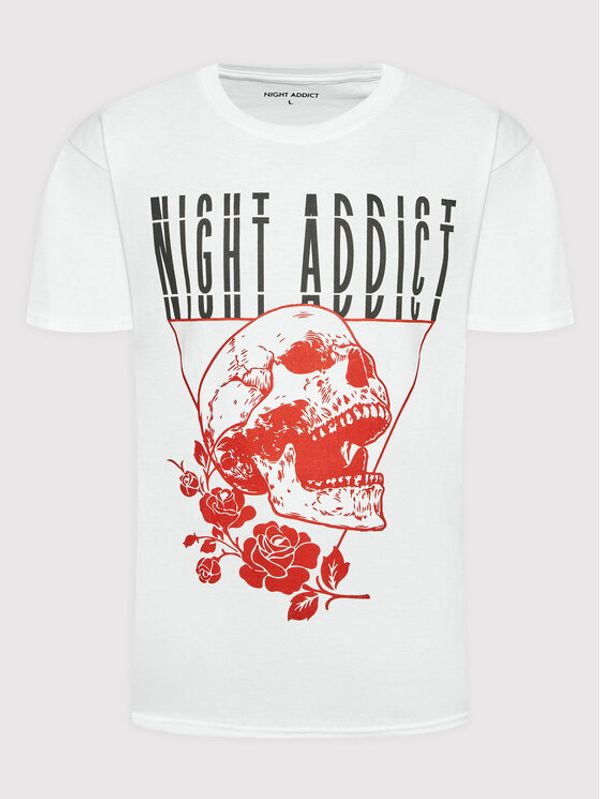 Night Addict Night Addict Тишърт MTS-NA574SKULL Бял Regular Fit