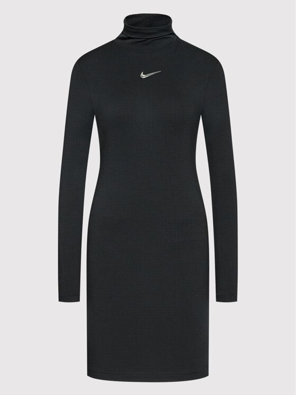 Nike Nike Ежедневна рокля Swoosh DC5306 Черен Slim Fit