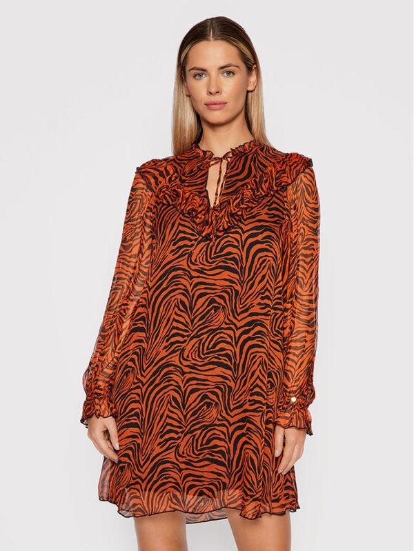 Nissa Nissa Ежедневна рокля RC12571 Кафяв Regular Fit