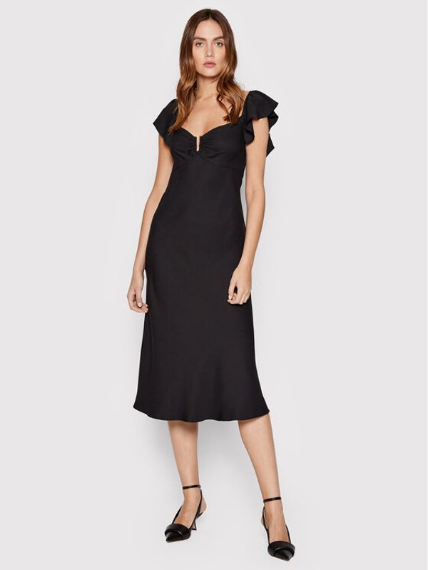 Nissa Nissa Коктейлна рокля RC13012 Черен Regular Fit