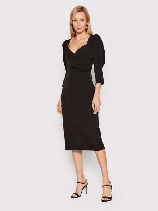 Nissa Nissa Коктейлна рокля RZ12906 Черен Slim Fit