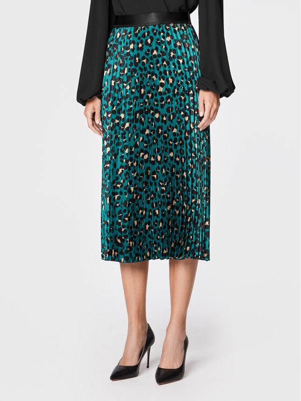 Nissa Nissa Плисирана пола F13410 Зелен Regular Fit