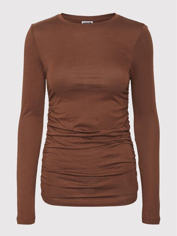 Noisy May Noisy May Блуза April 27021286 Кафяв Slim Fit