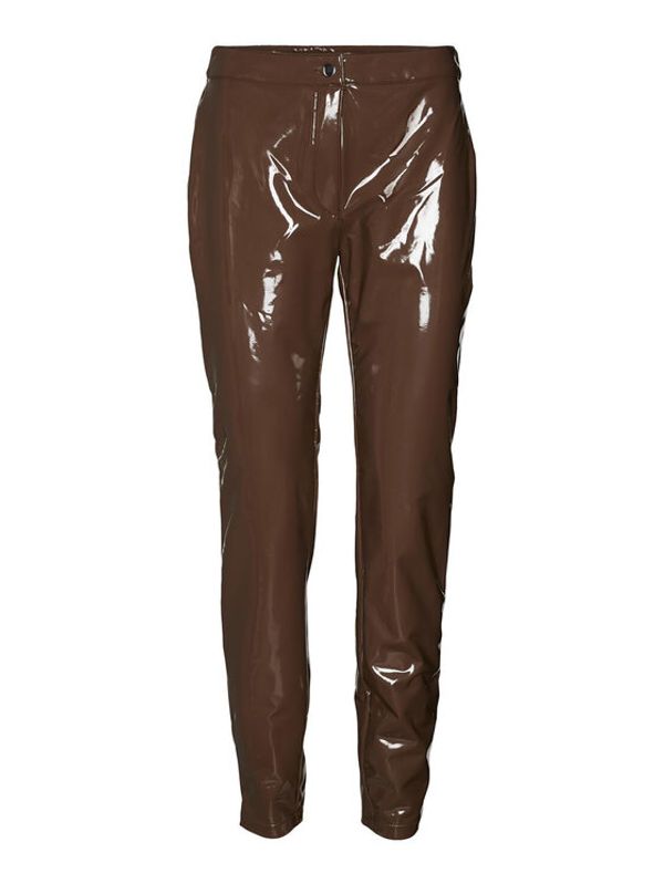 Noisy May Noisy May Панталони от имитация на кожа Soline 27019889 Кафяв Slim Fit