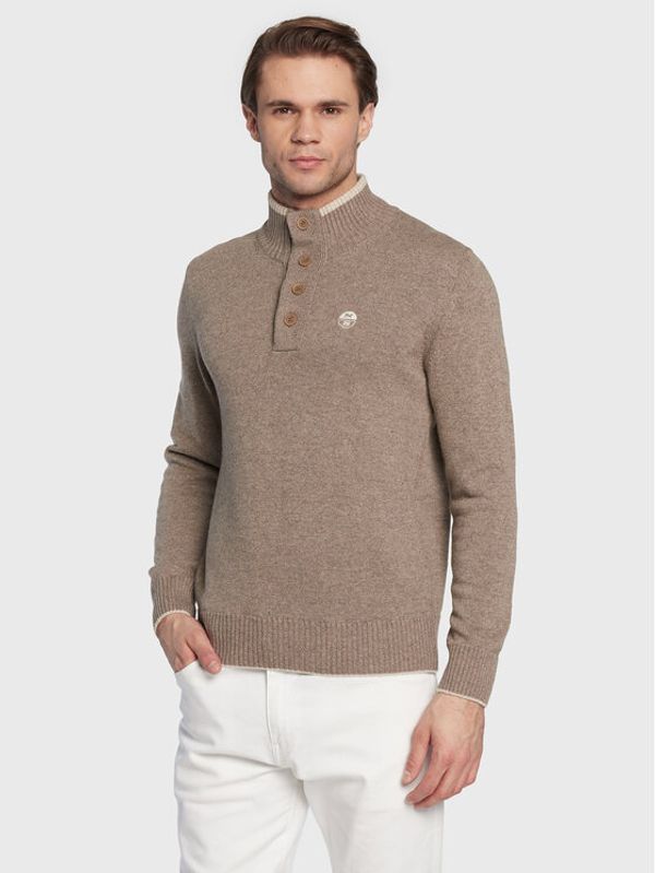 North Sails North Sails Пуловер Halt Button 699515 Бежов Regular Fit