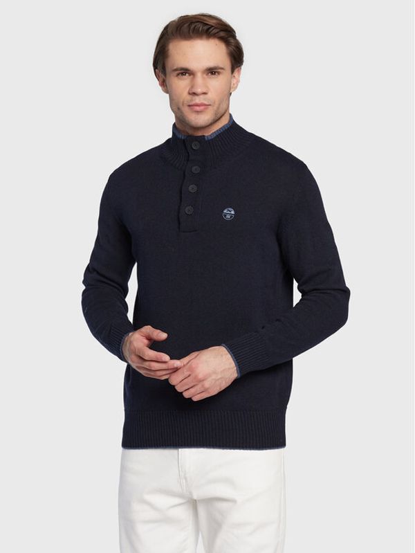 North Sails North Sails Пуловер Halt Button 699515 Тъмносин Regular Fit