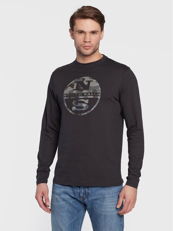 North Sails North Sails Тениска с дълъг ръкав Graphic 692816 Черен Regular Fit