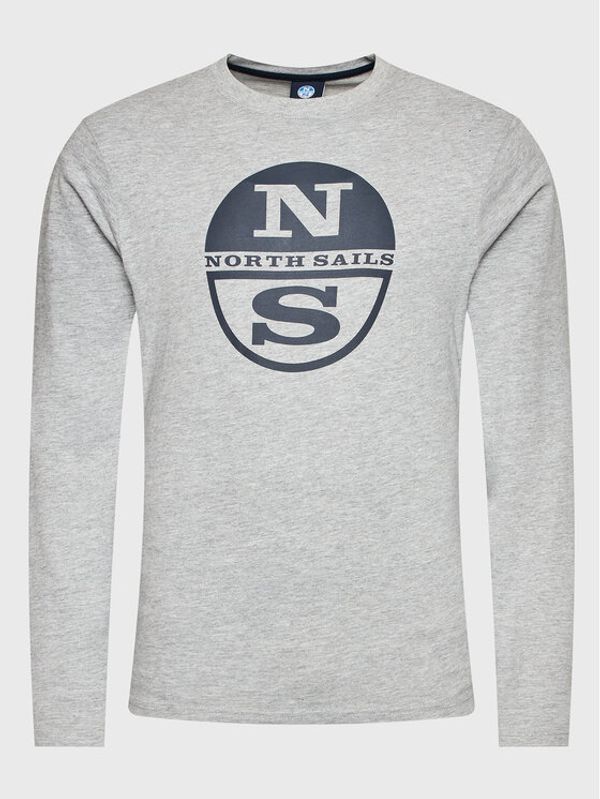 North Sails North Sails Тениска с дълъг ръкав Graphic 692816 Сив Regular Fit