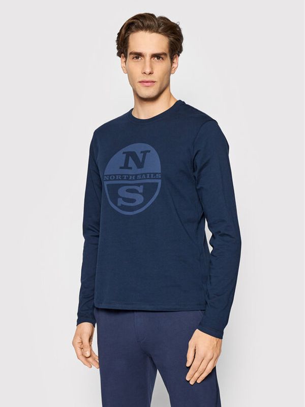 North Sails North Sails Тениска с дълъг ръкав Logo 692806 Тъмносин Regular Fit