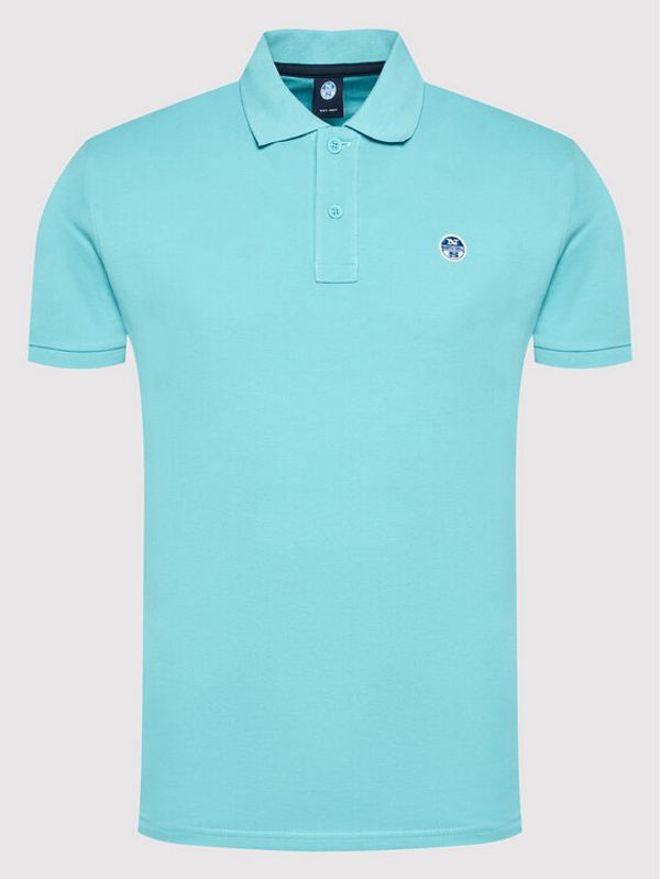 North Sails North Sails Тениска с яка и копчета 692352 Син Regular Fit