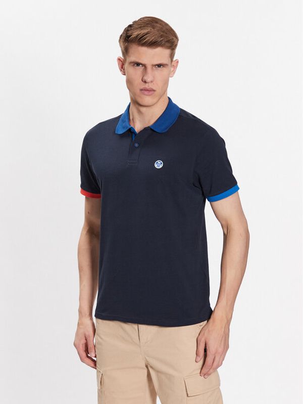 North Sails North Sails Тениска с яка и копчета 692398 Тъмносин