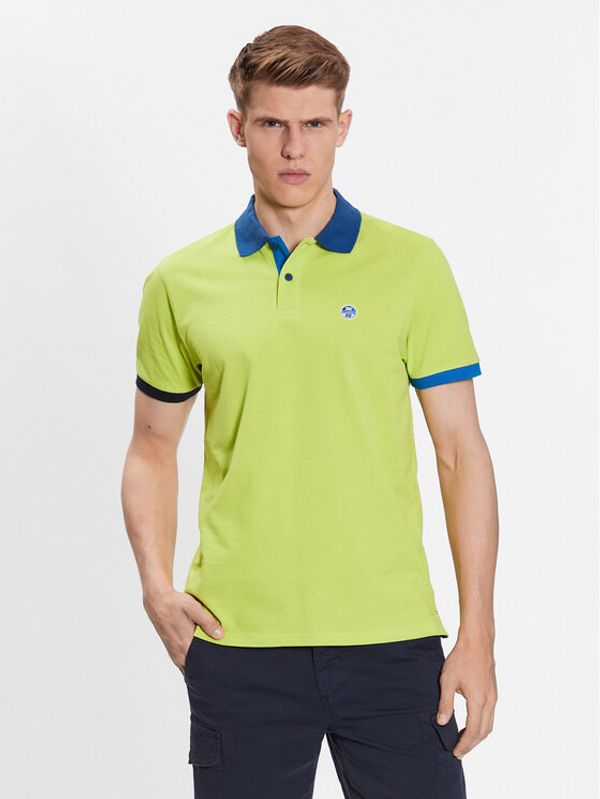 North Sails North Sails Тениска с яка и копчета 692398 Зелен Regular Fit