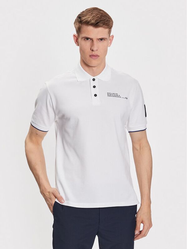 North Sails North Sails Тениска с яка и копчета Maserati 452027 Бял Regular Fit