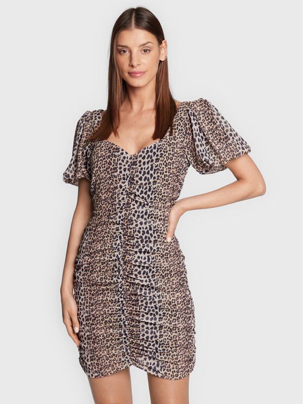 Notes Du Nord Notes Du Nord Коктейлна рокля Fabiola 12977 Бежов Slim Fit