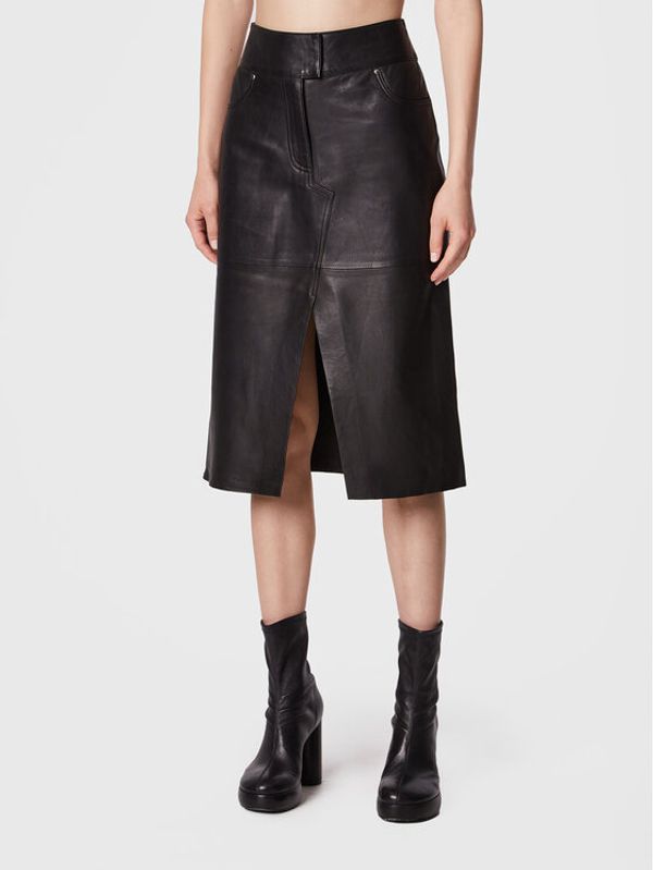 Notes Du Nord Notes Du Nord Кожена пола Emma 12806 Черен Slim Fit