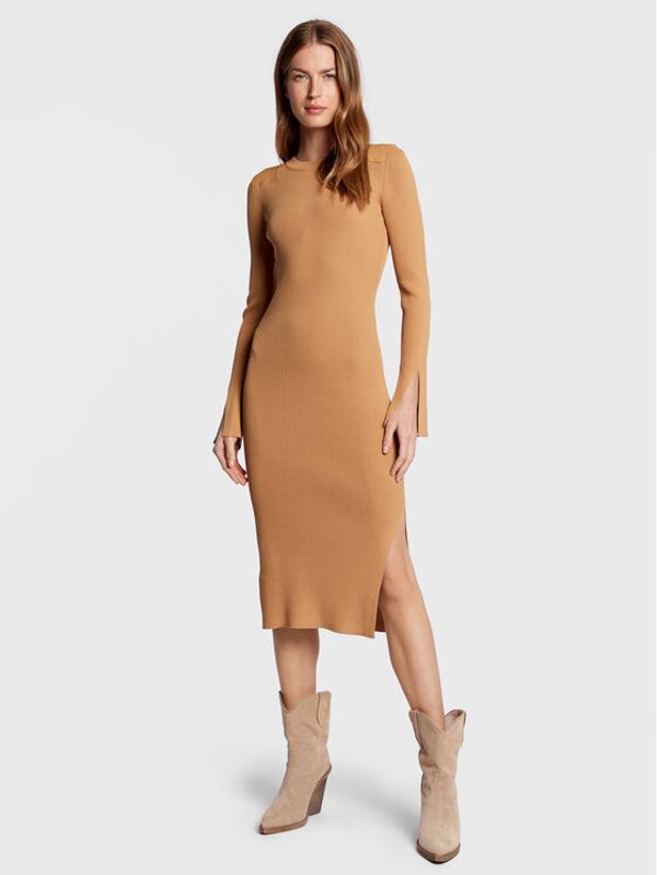 Notes Du Nord Notes Du Nord Плетена рокля Elena 12790 Кафяв Slim Fit