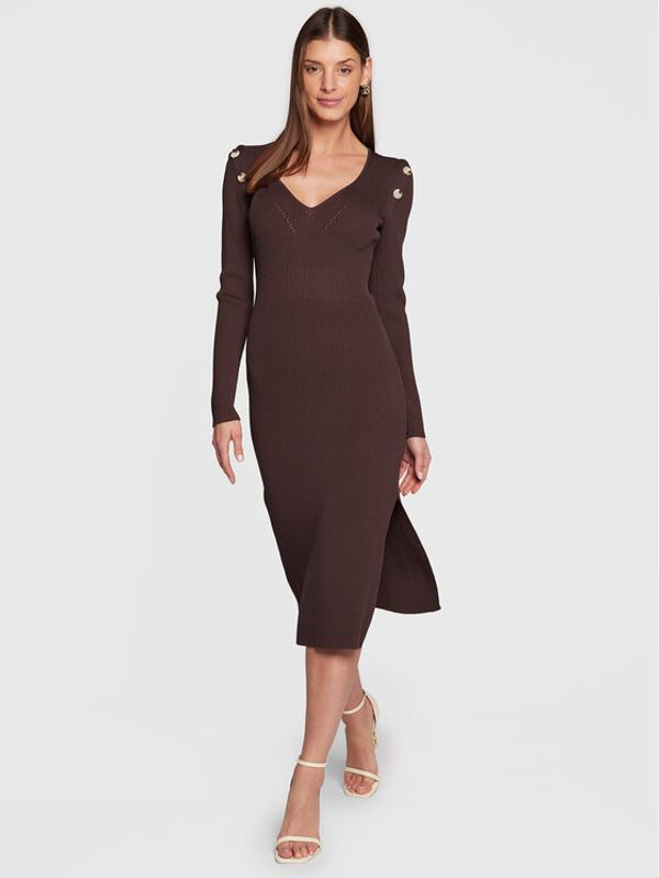 Notes Du Nord Notes Du Nord Плетена рокля Fonda 12940 Кафяв Slim Fit