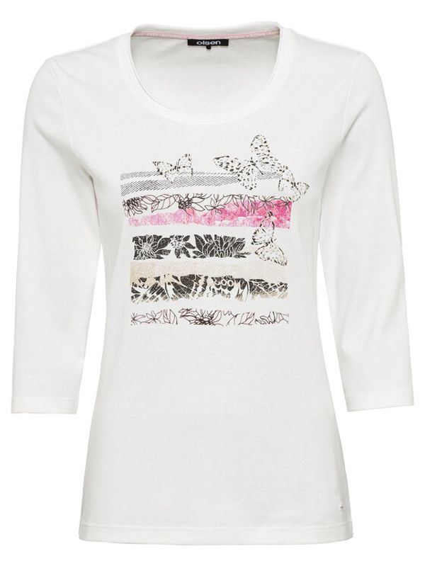 Olsen Olsen Блуза Edda 11104461 Бял Slim Fit