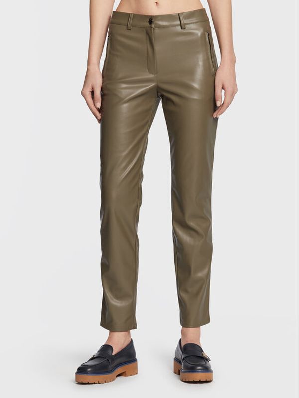 Olsen Olsen Панталони от имитация на кожа Mona Slim 14002000 Сив Slim Fit