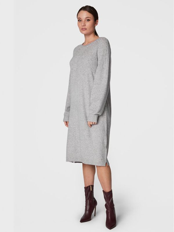 Olsen Olsen Плетена рокля 13001668 Сив Regular Fit