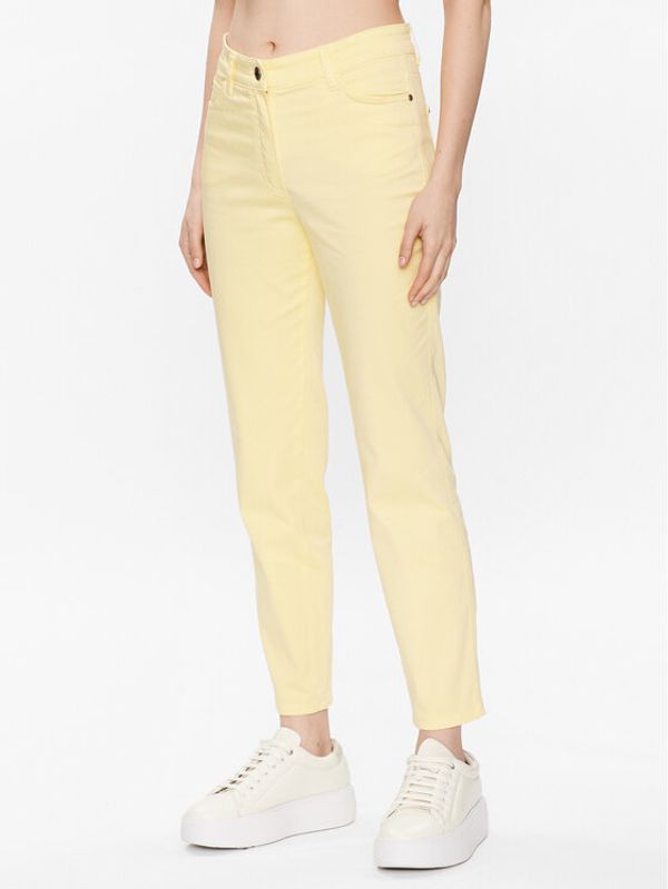 Olsen Olsen Текстилни панталони Mona 14000625 Жълт Slim Fit