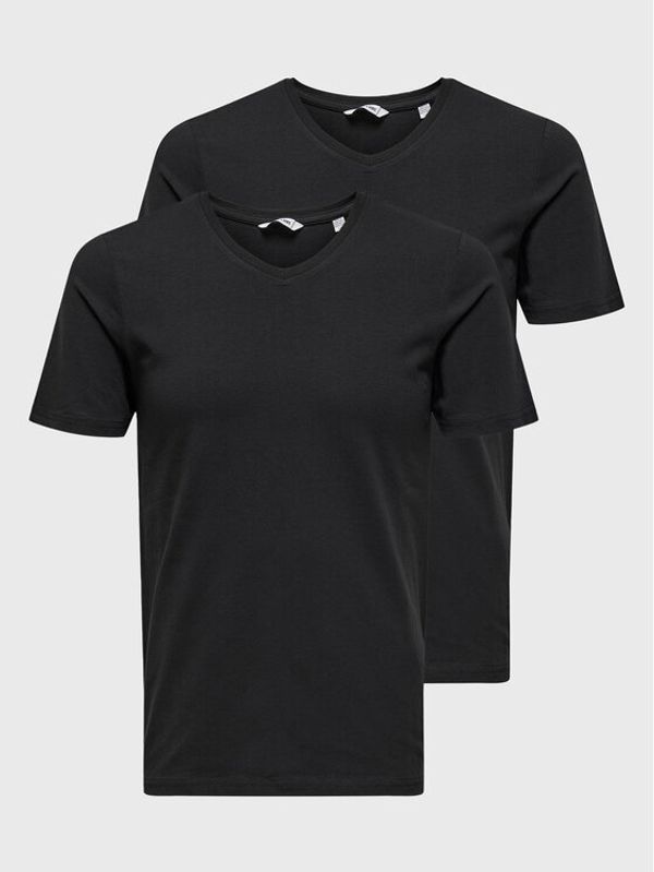 Only & Sons Only & Sons Комплект 2 тишъртки Basic 22021926 Черен Slim Fit